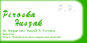 piroska huszak business card